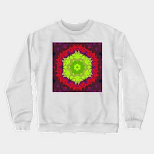 Retro Mandala Flower Green Red and Purple Crewneck Sweatshirt